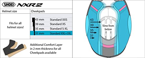 Almohadillas para mejillas Shoei RF-1400 Accesorios para - Imagen 3