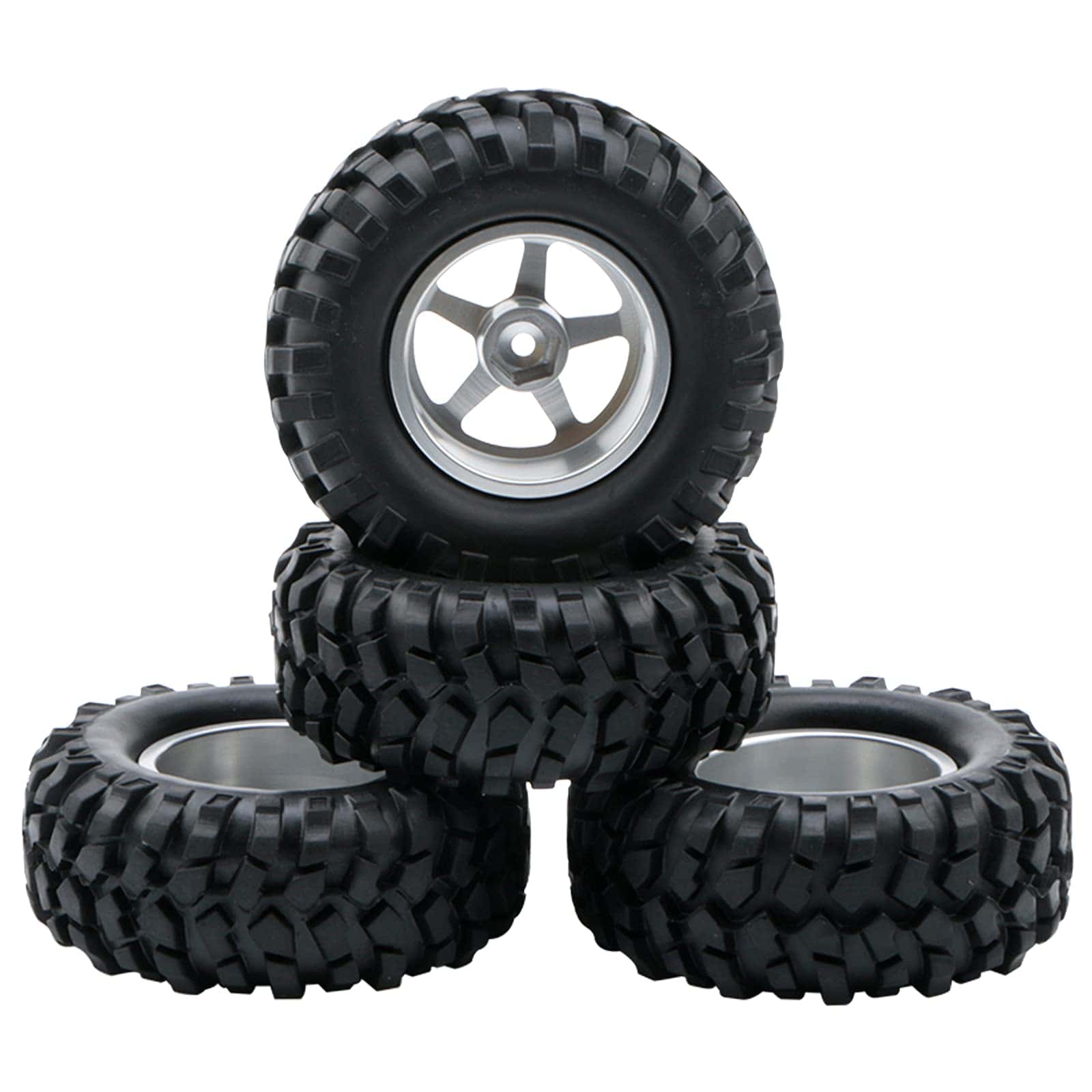 Ruedas de Goma 4 uds y Neumáticos 12mm RC 1.9 Pulgadas