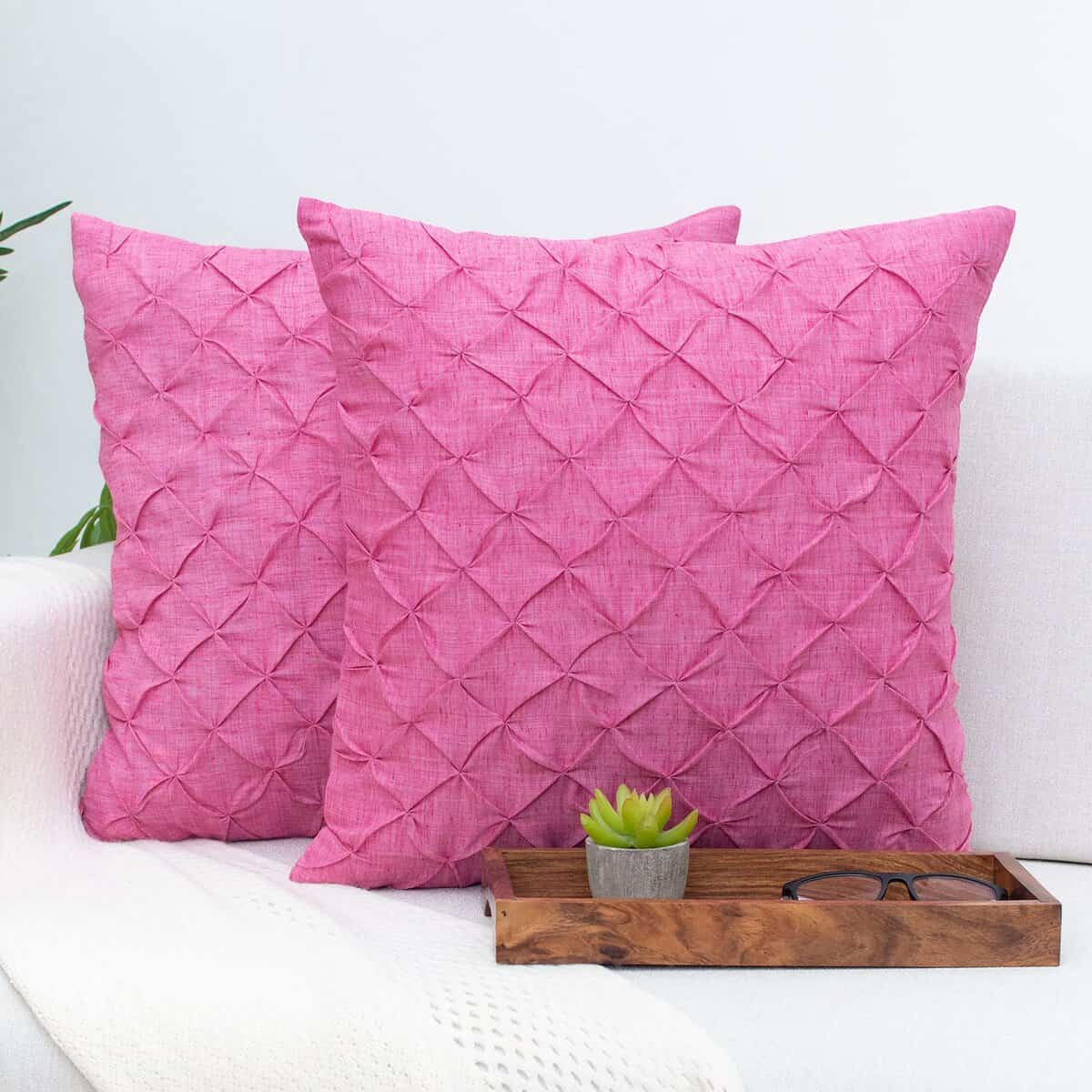 Fundas de Cojín Fuchsia Pink de The White Petals - Lino - Imagen 3