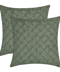 The White Petals Fundas de Cojín Cama Verde Salvia - Lino