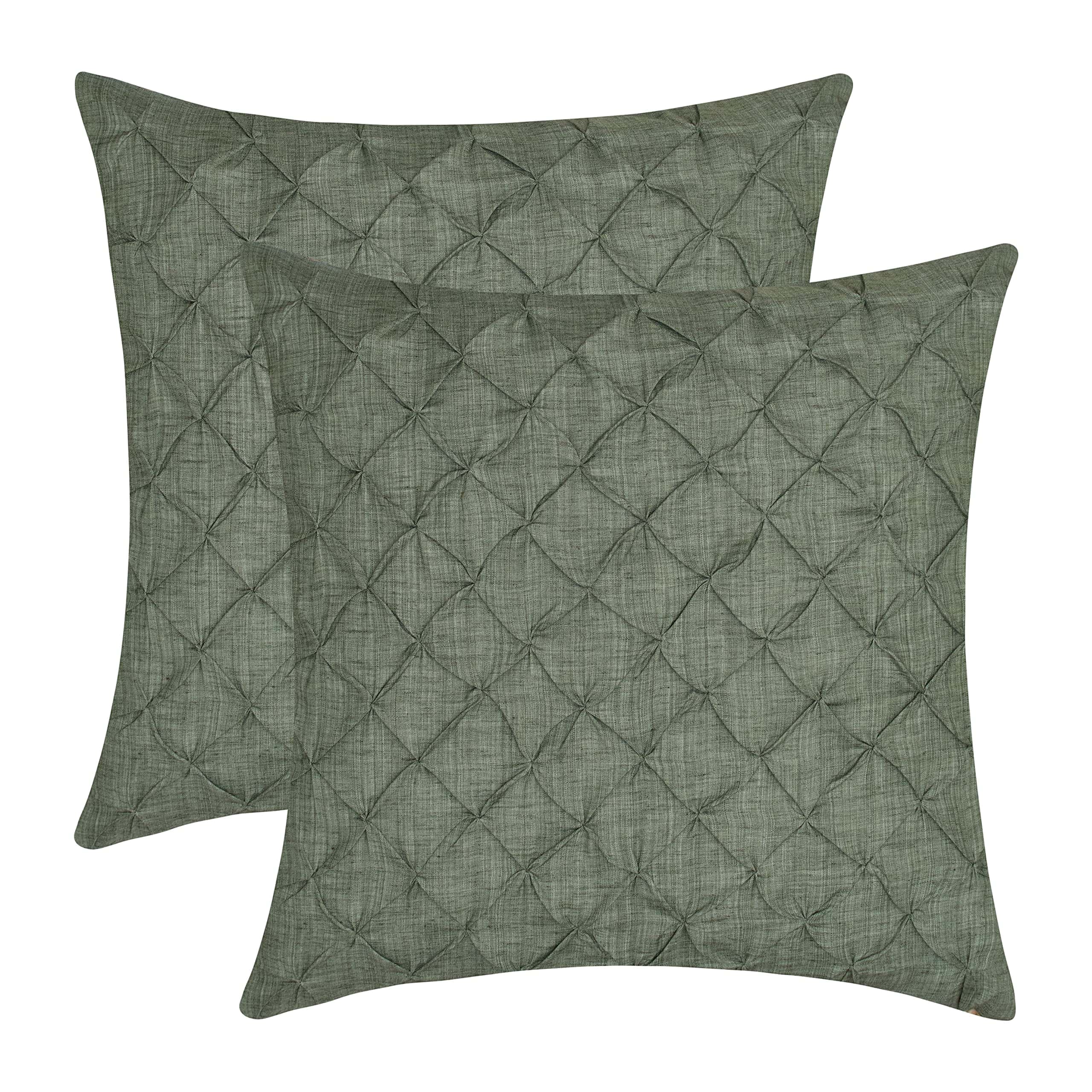 The White Petals Fundas de Cojín Cama Verde Salvia - Lino