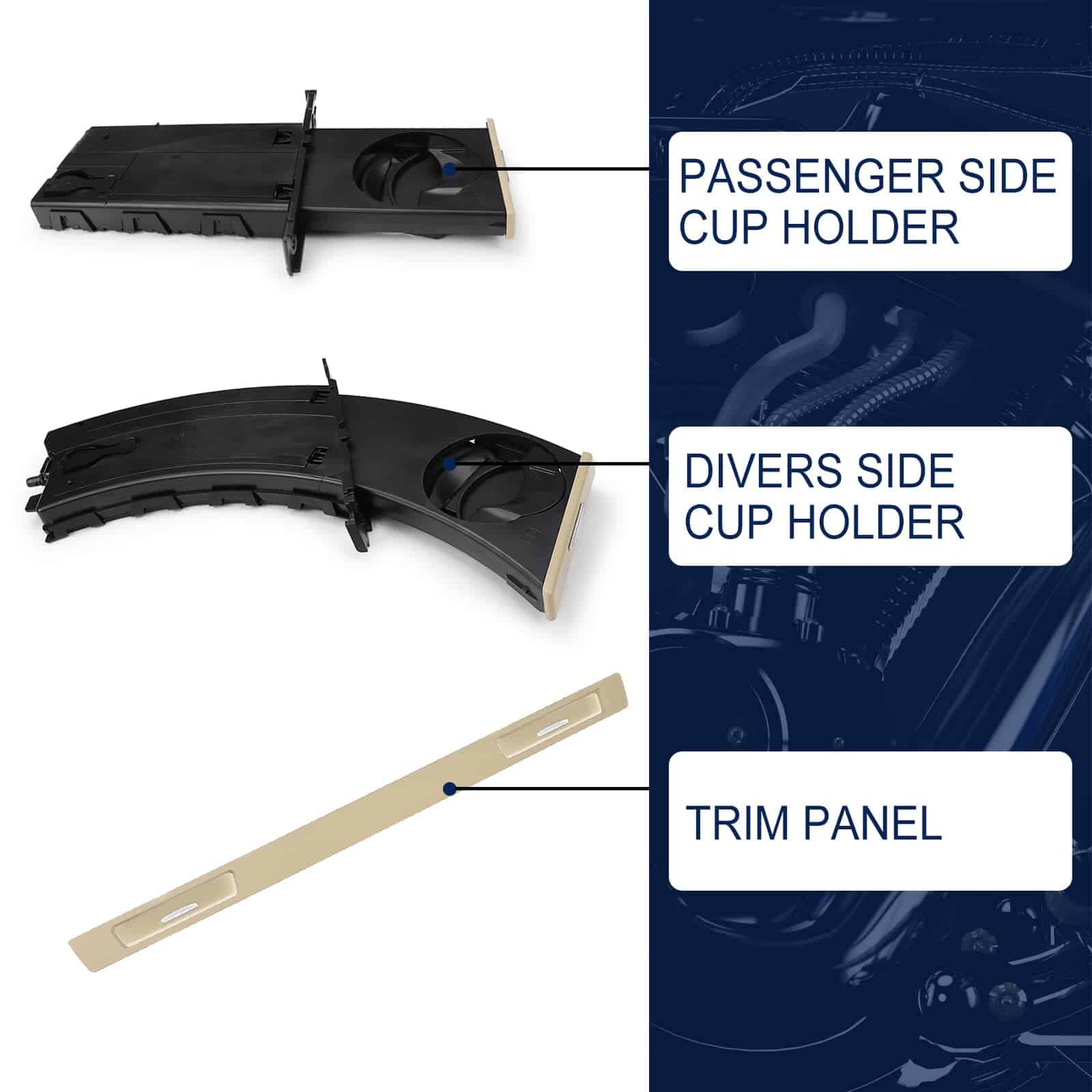 Portavasos FEXON Lado del Conductor y Pasajero Retráctil - Imagen 5