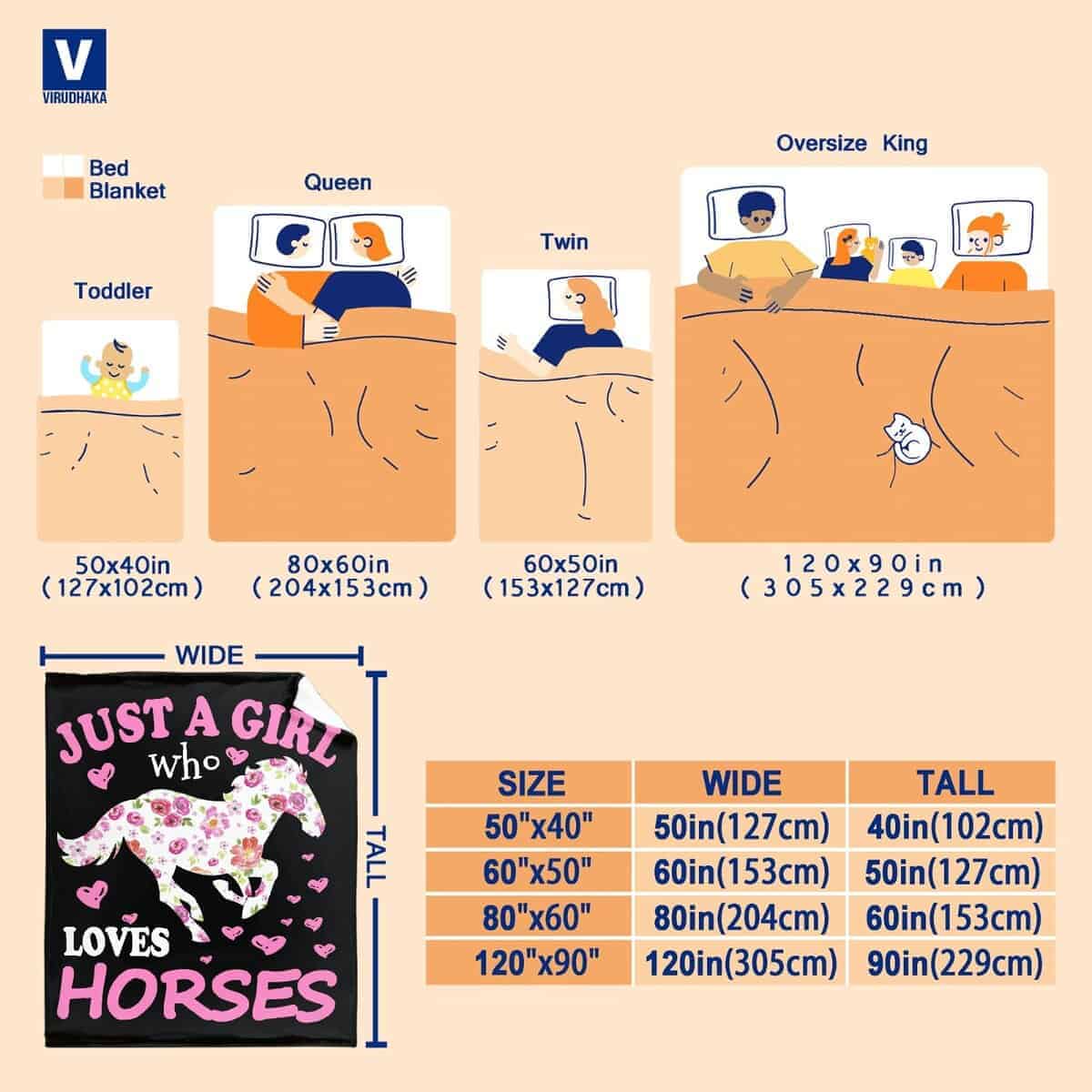 Manta de Caballos Regalo para Niñas Mujeres - Solo una - Imagen 4