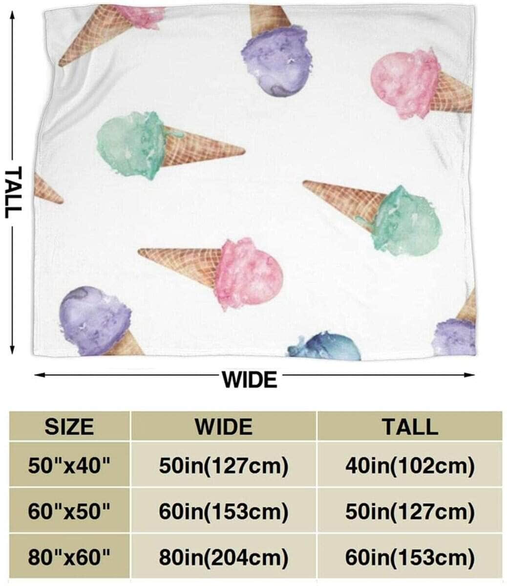 Manta de Microfibra Epushow con Estampado de Cono de Helado - Imagen 4