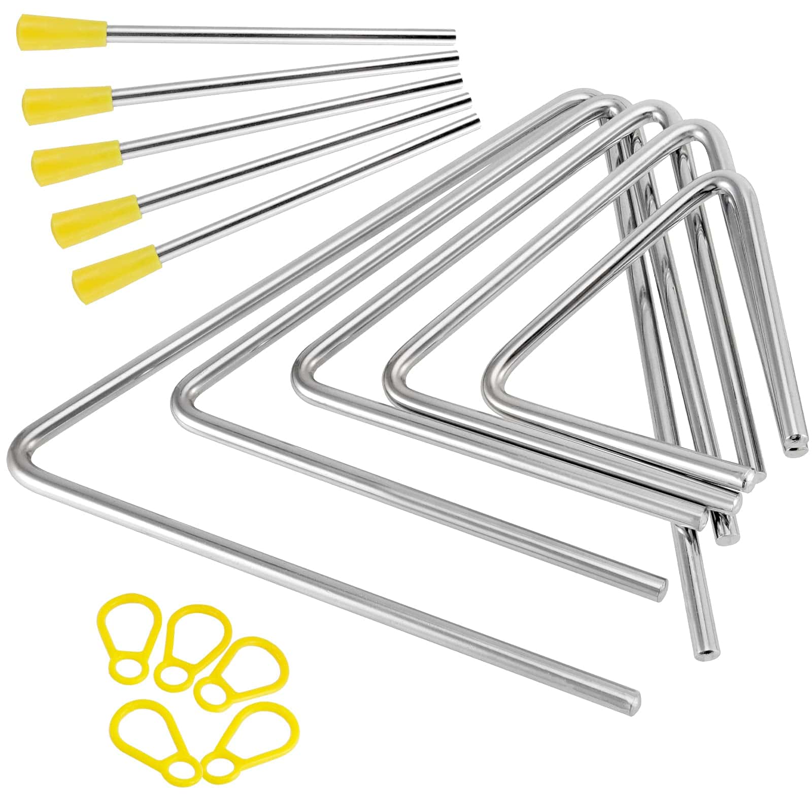 MUKLEI 10 Pack Instrumentos Musicales Triángulos,