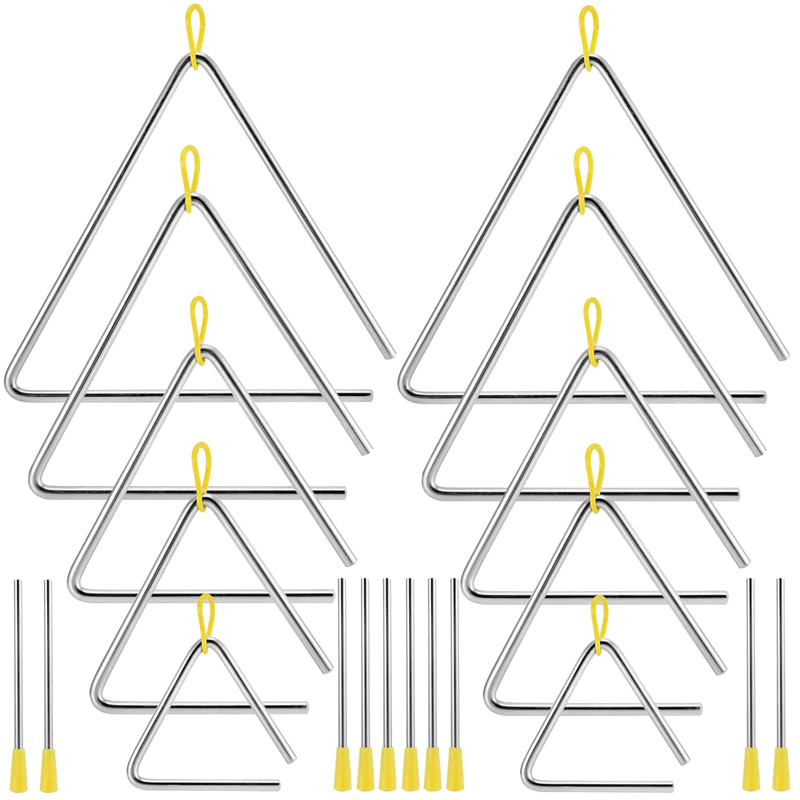 MUKLEI 10 Pack Instrumentos Musicales Triángulos, - Imagen 7