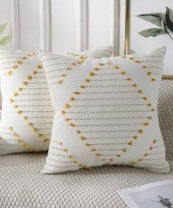 Juego de 2 fundas de cojín Boho con borlas de 20x20