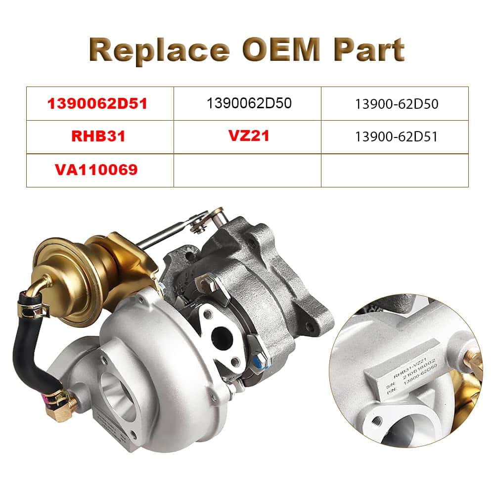ADPOW VZ21 RHB31 Turbo Charger 100HP Compatible con Motores - Imagen 3