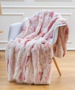 Manta de piel sintética súper suave - Manta de lujo rosa