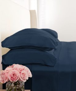 Juego de sábanas KICKEE, 100% Viscosa de -Azul Suede