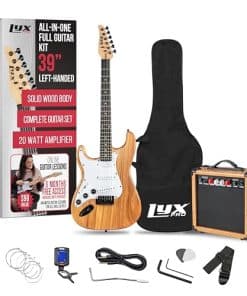 Kit de guitarra eléctrica LyxPro para zurdos de 39 pulgadas