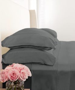 Juego de sábanas KICKEE, 100% Viscosa de -Gris Piedra