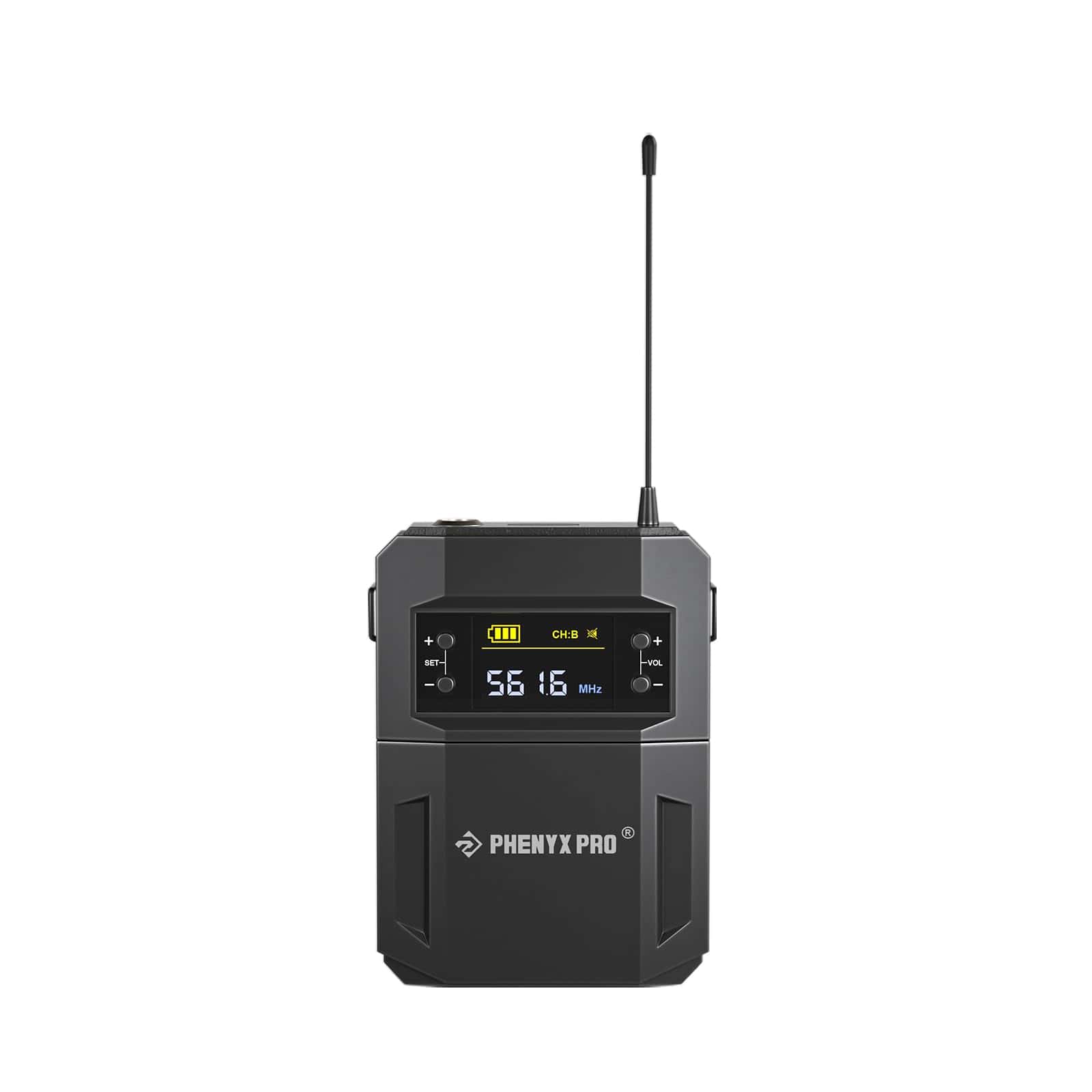 Transmisor BodyPack Inalámbrico UHF Phenyx Pro PTU-52 con