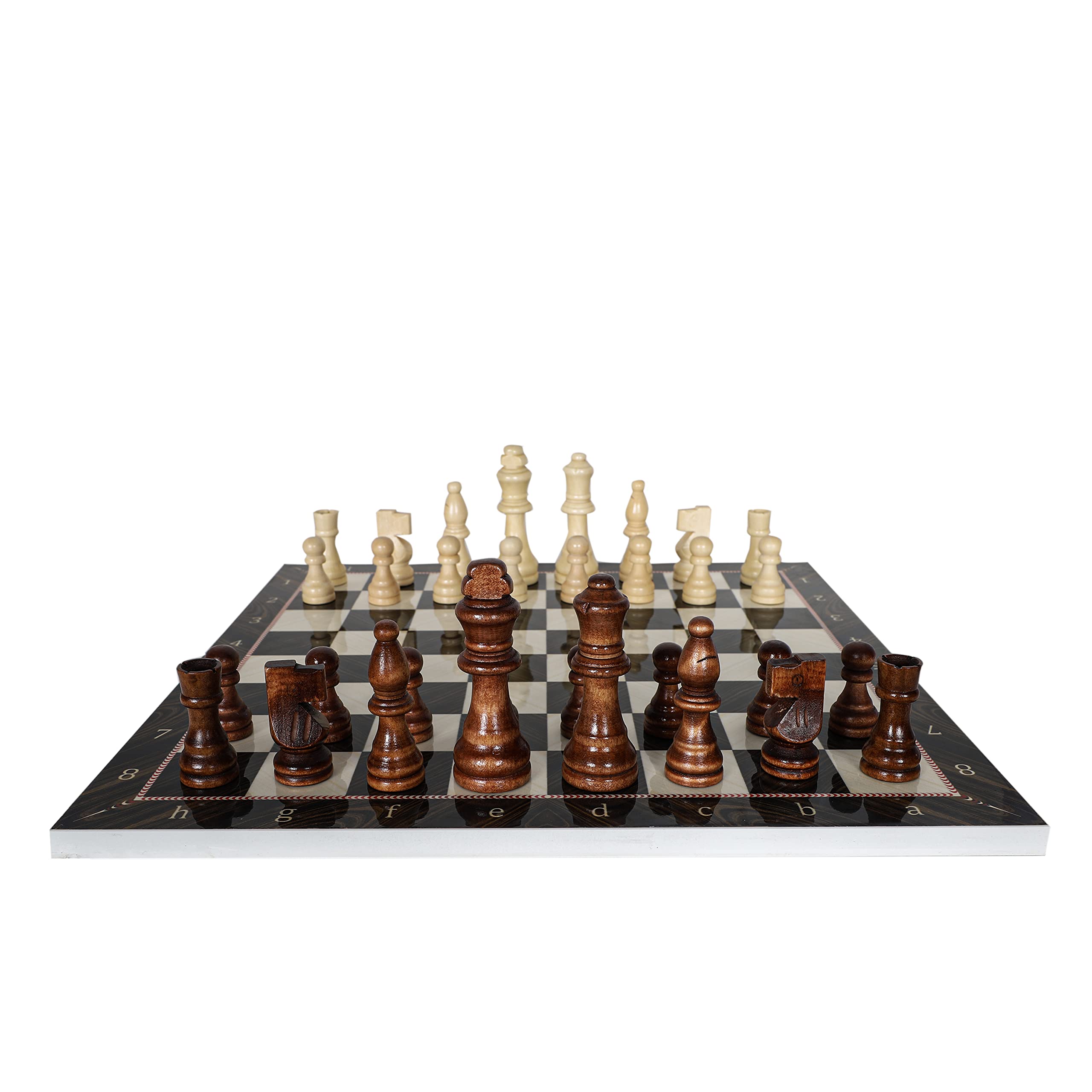 Ajedrez de madera 37cm-14.5" - Patrón de Mosaico de Mármol - Imagen 3