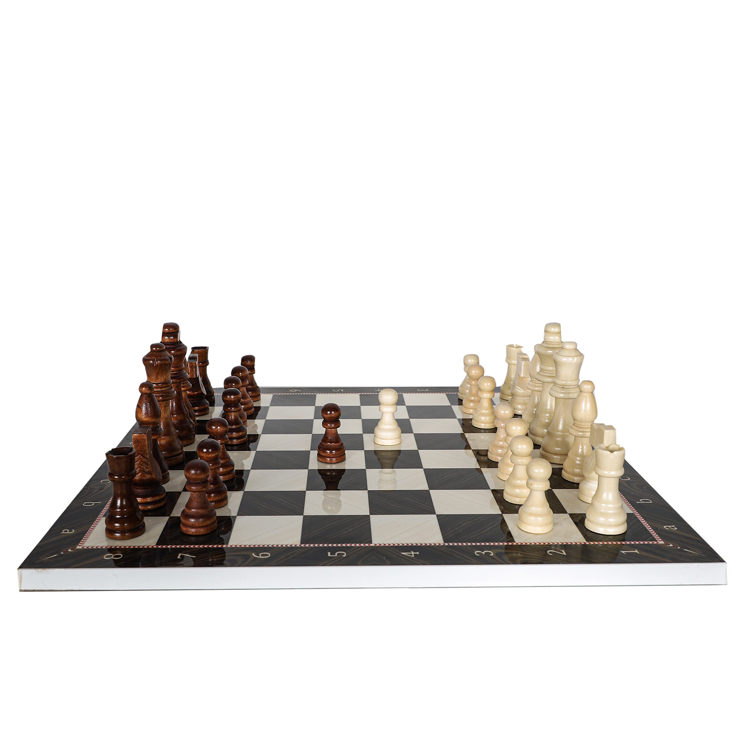 Ajedrez de madera 37cm-14.5" - Patrón de Mosaico de Mármol - Imagen 4