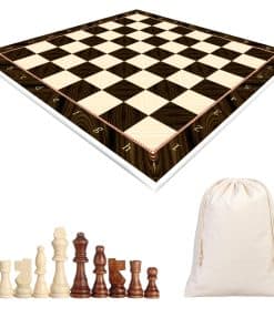 Ajedrez de madera 37cm-14.5" - Patrón de Mosaico de Mármol