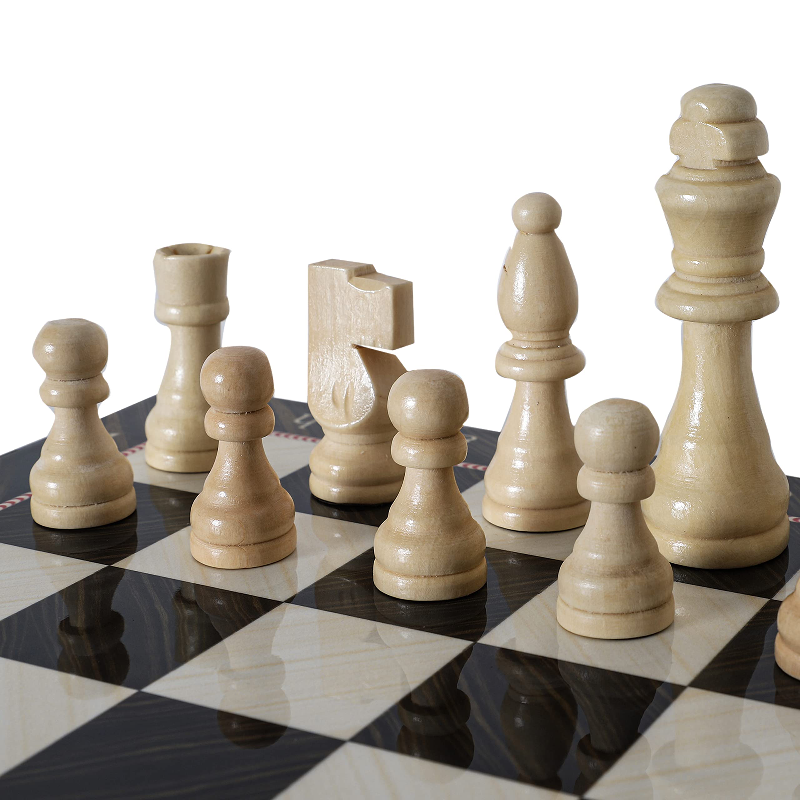 Ajedrez de madera 37cm-14.5" - Patrón de Mosaico de Mármol - Imagen 8