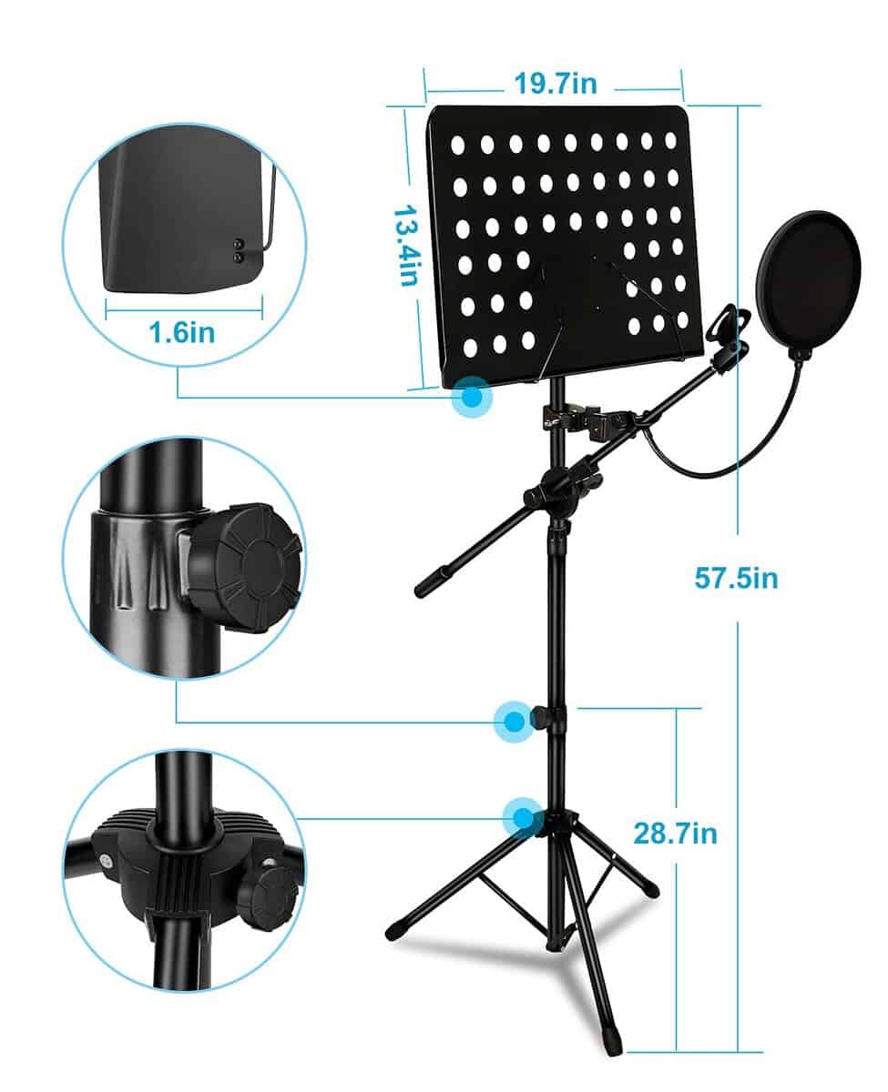 Soporte de música para partituras con soporte para - Imagen 3