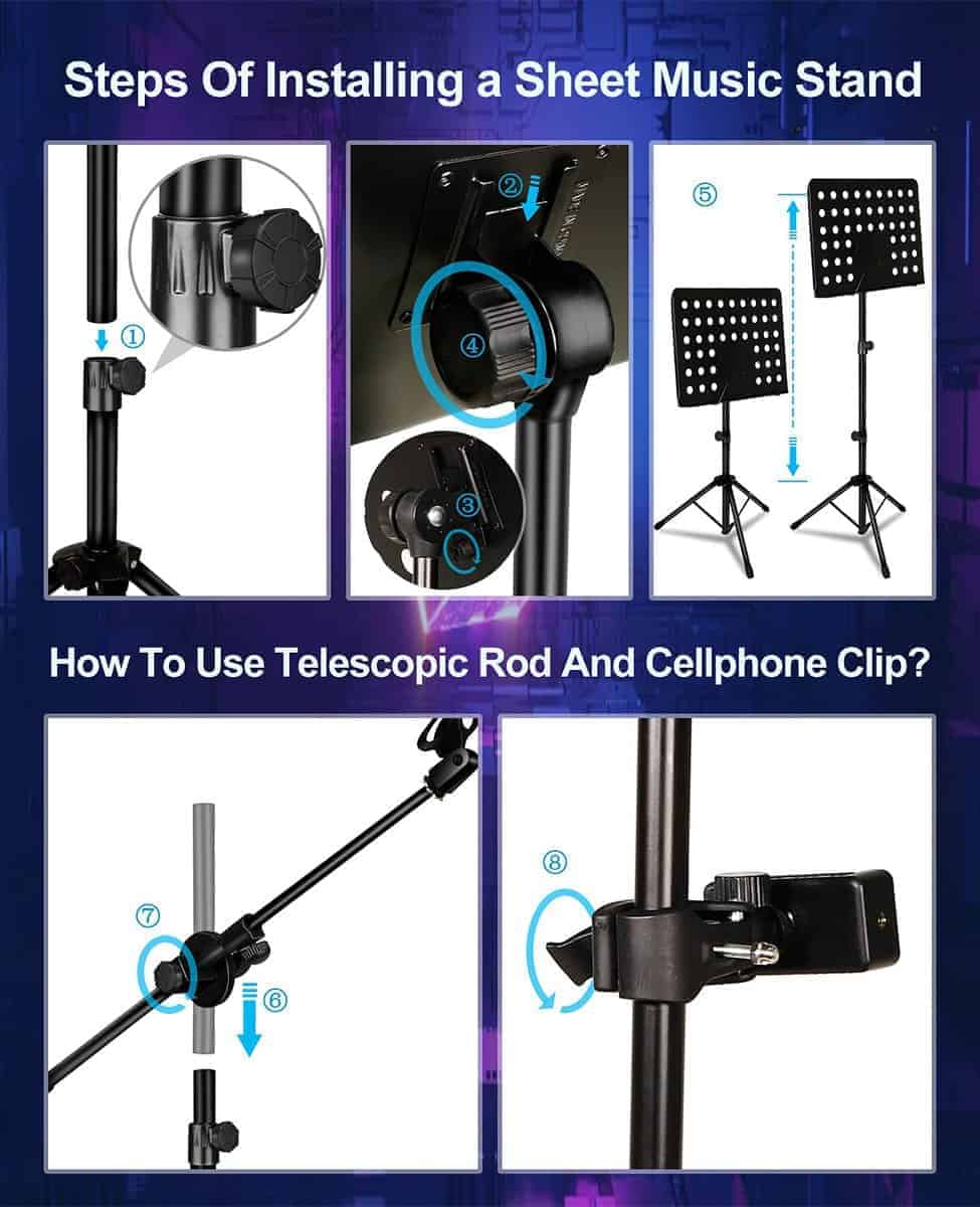 Soporte de música para partituras con soporte para - Imagen 4