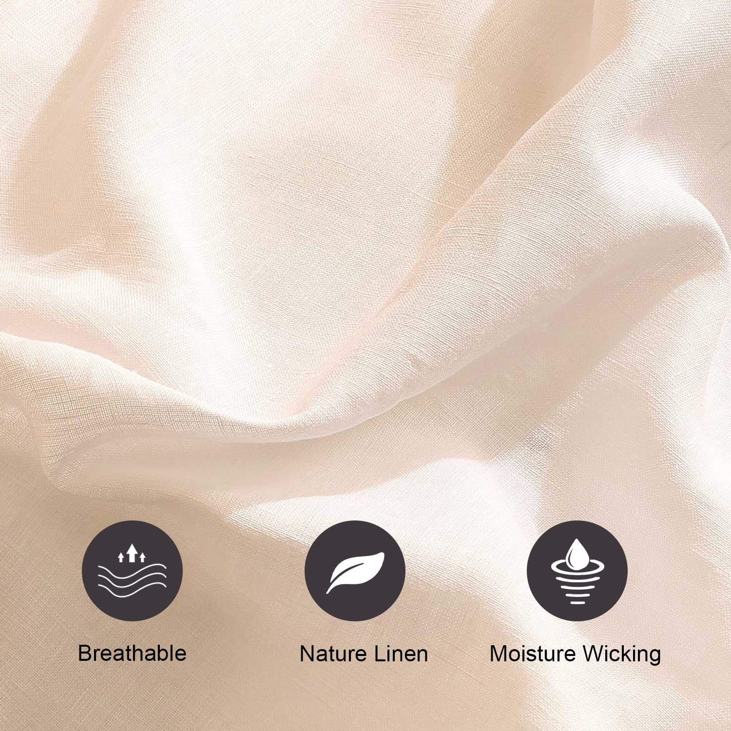 Juego de sábanas de lino GHUIPRO 100% tamaño King, Juego de - Imagen 5