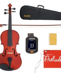Violín de tamaño 4/4 Apollo de madera maciza con accesorios
