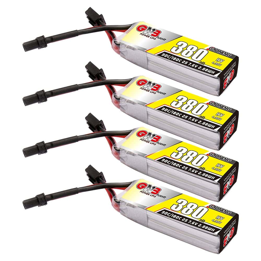 GAONENG 4PCS GNB 2S 7.6V HV 380mAh 90C 180C Batería LiPo