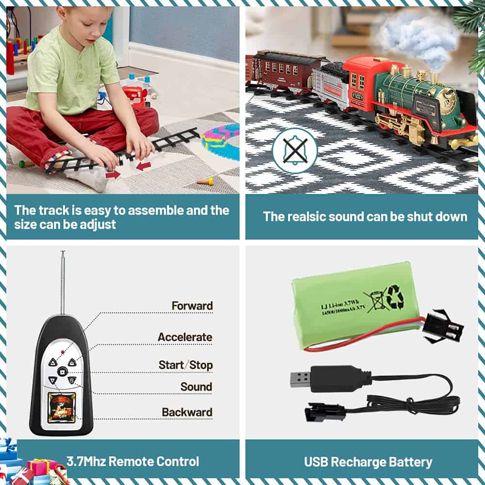Set de Tren de Control Remoto - Tren Eléctrico de Juguete - Imagen 6