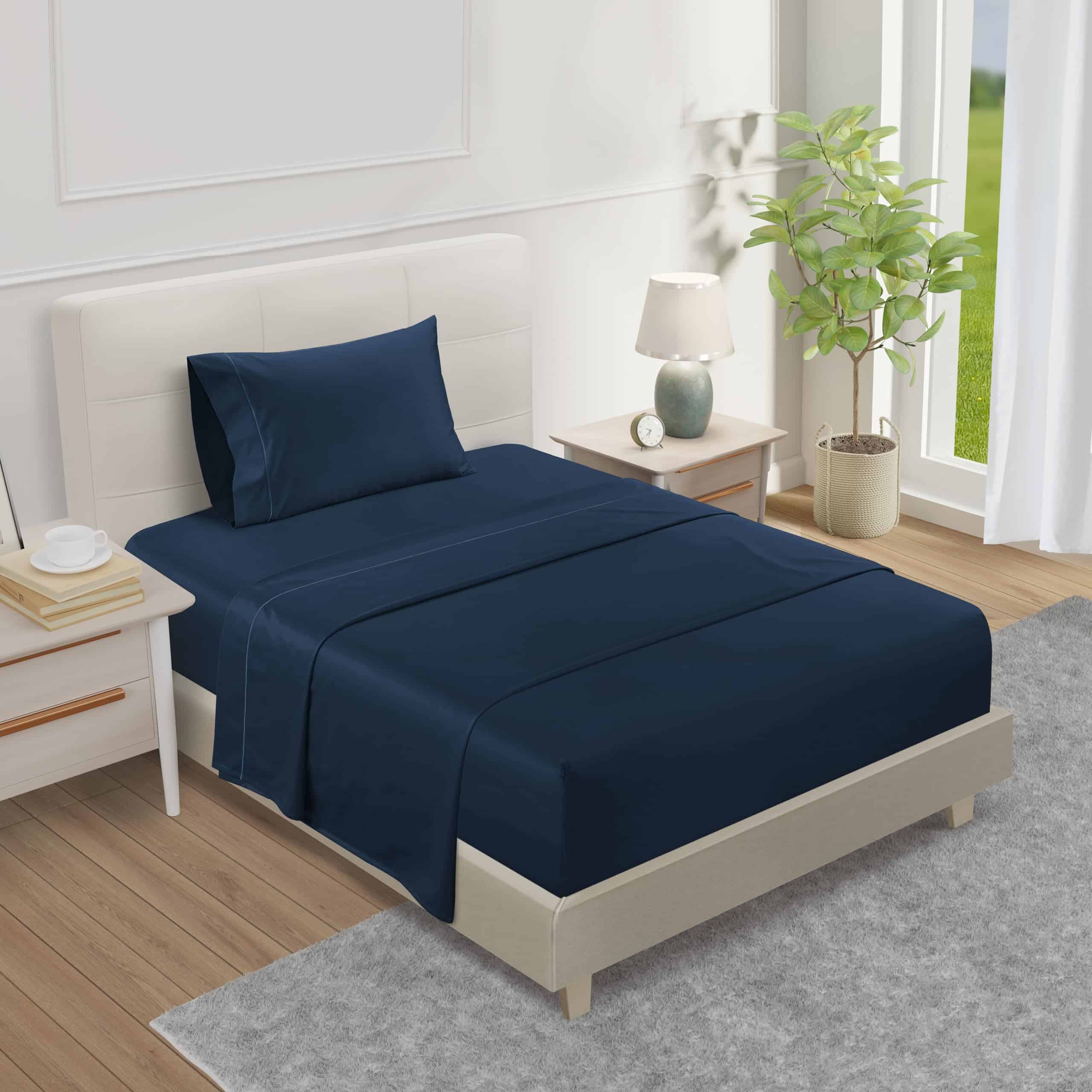 Juego de sábanas y fundas de almohada de bolsillo profundo