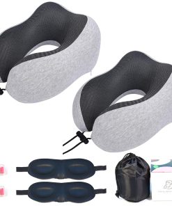 Cojín de Viaje de Espuma Viscoelástica GOGOOD con Antifaz y