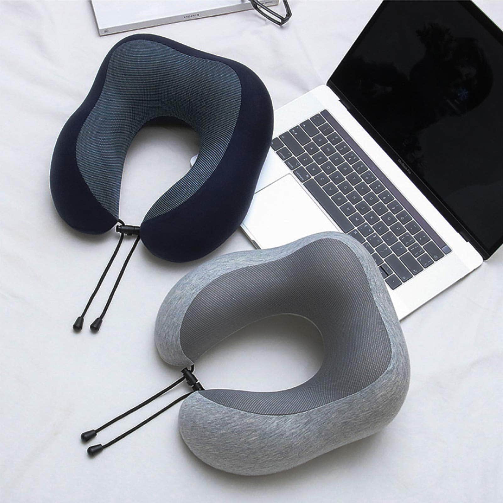 Cojín de Viaje de Espuma Viscoelástica GOGOOD con Antifaz y - Imagen 8