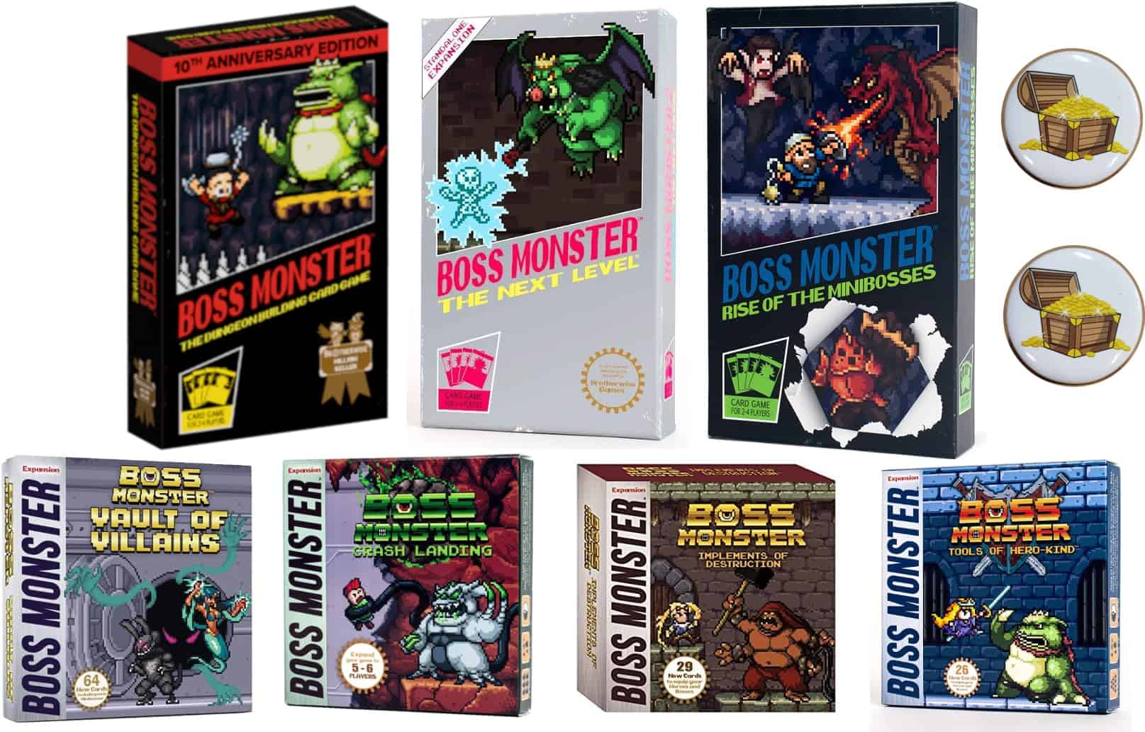 Paquete de Juego de Cartas Boss Monster con los Tres Sets