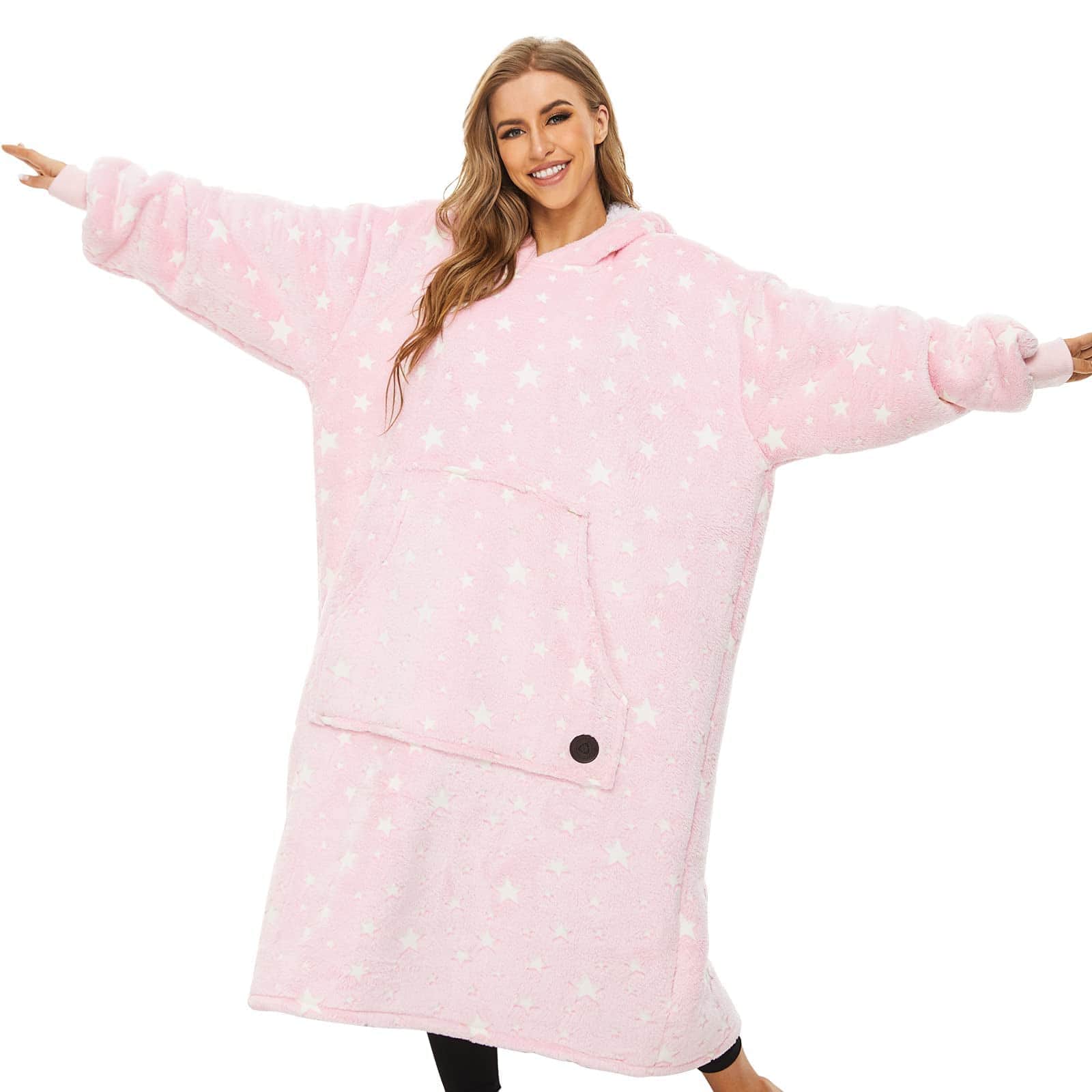 THREE POODLE Manta con Capucha, Manta con Capucha Brillante