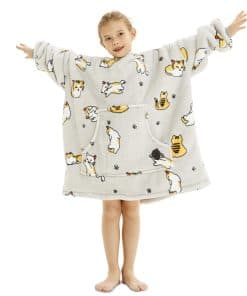 THREE POODLE Manta Sudadera con Capucha para Niños, Sherpa