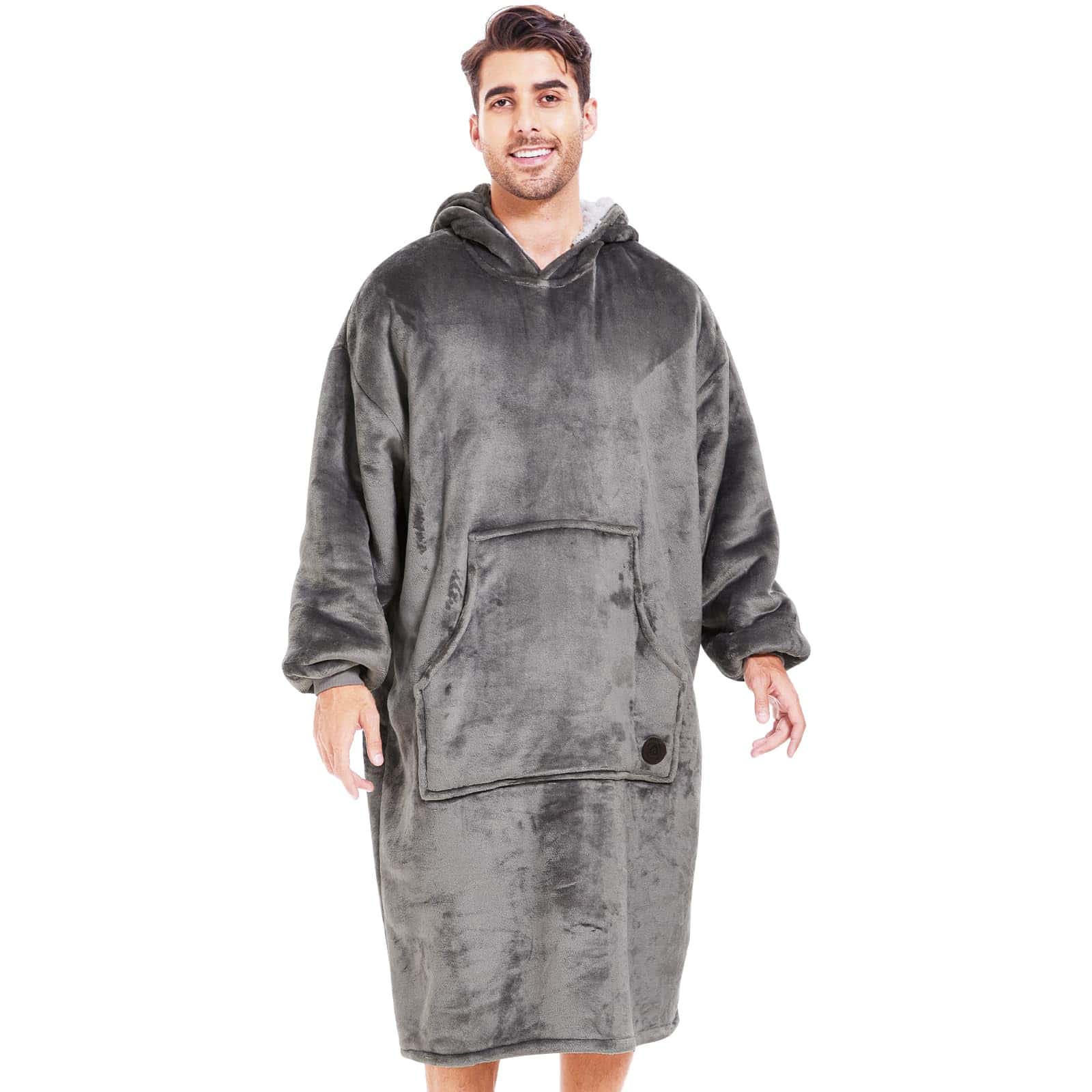 THREE POODLE Manta con Capucha, Sudadera de Lana de Sherpa