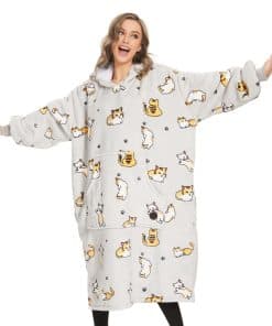 THREE POODLE Manta con Capucha de Sherpa, Sudadera de Gran