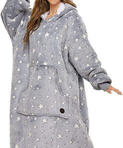 THREE POODLE Manta Suéter con Capucha, Manta con Capucha