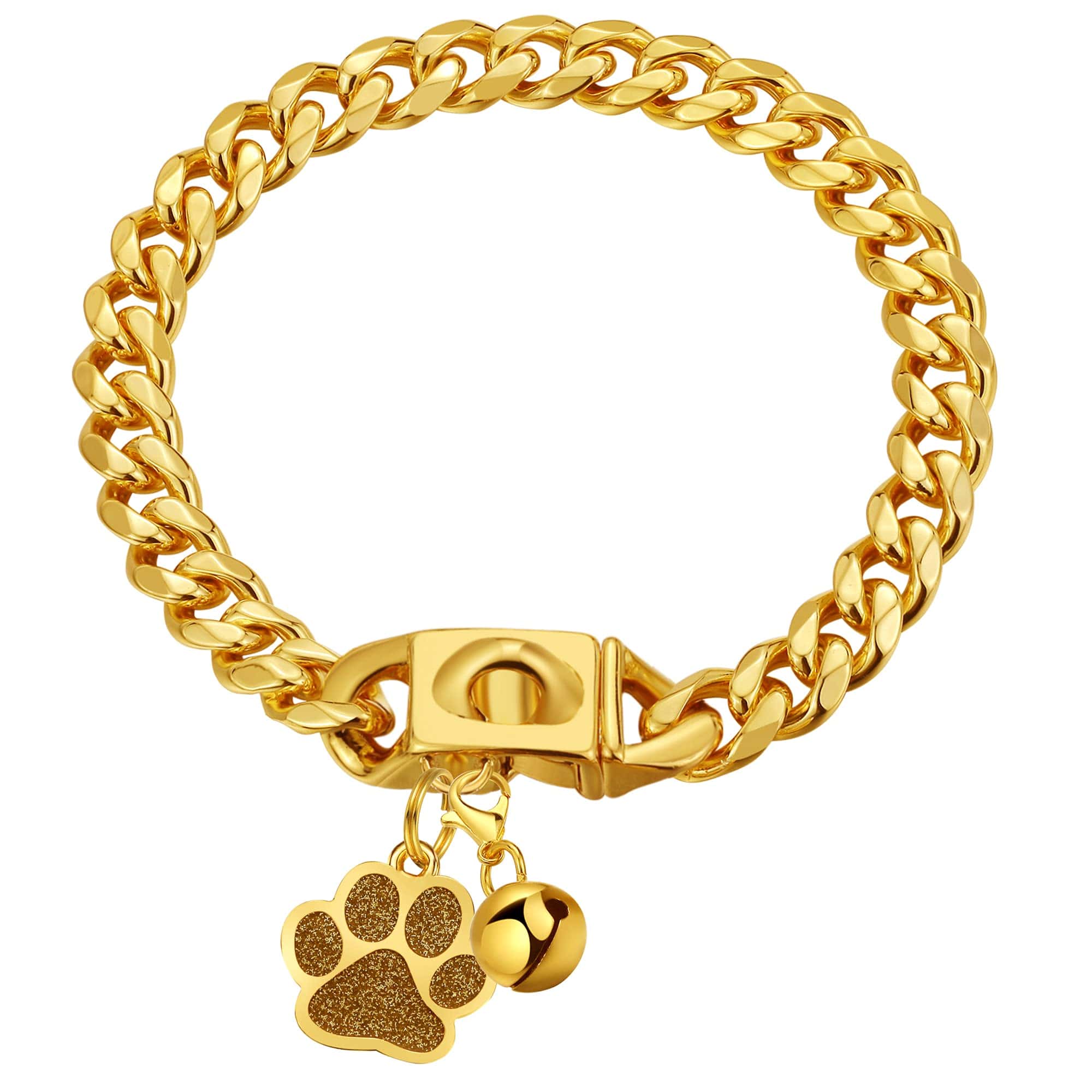 Collar de Cadena para Perros de Lujo Oro Collar para Perros