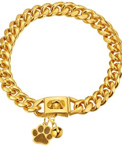 Collar de eslabones cubanos de lujo para perros en color