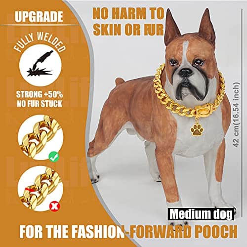 Collar de Cadena para Perros Luxlife 15mm/19mm de Espesor - Imagen 8