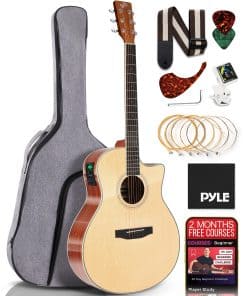Kit de Guitarra Acústica Eléctrica Pyle Premium, Tapa de