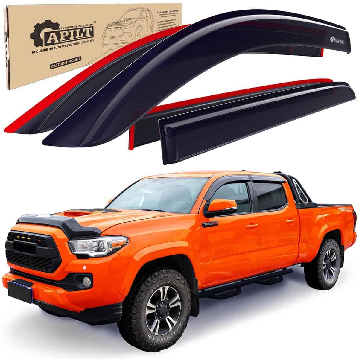 APILT Deflectores de Ventana para Toyota Tacoma Double Cab