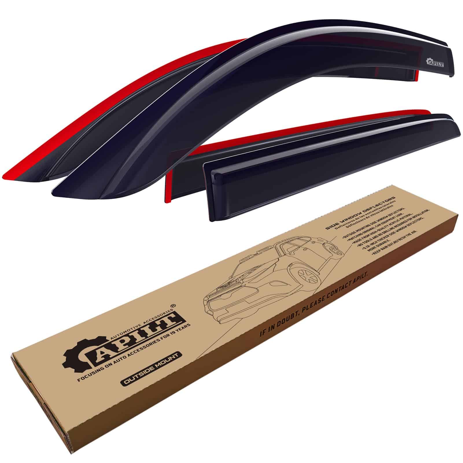 APILT Deflectores de Ventana para Toyota Tacoma Double Cab - Imagen 9