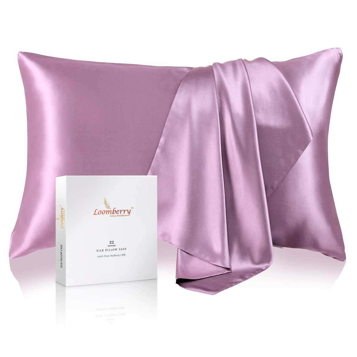 Funda de Almohada de Seda Pura LOOMBERRY 100% para Cabello