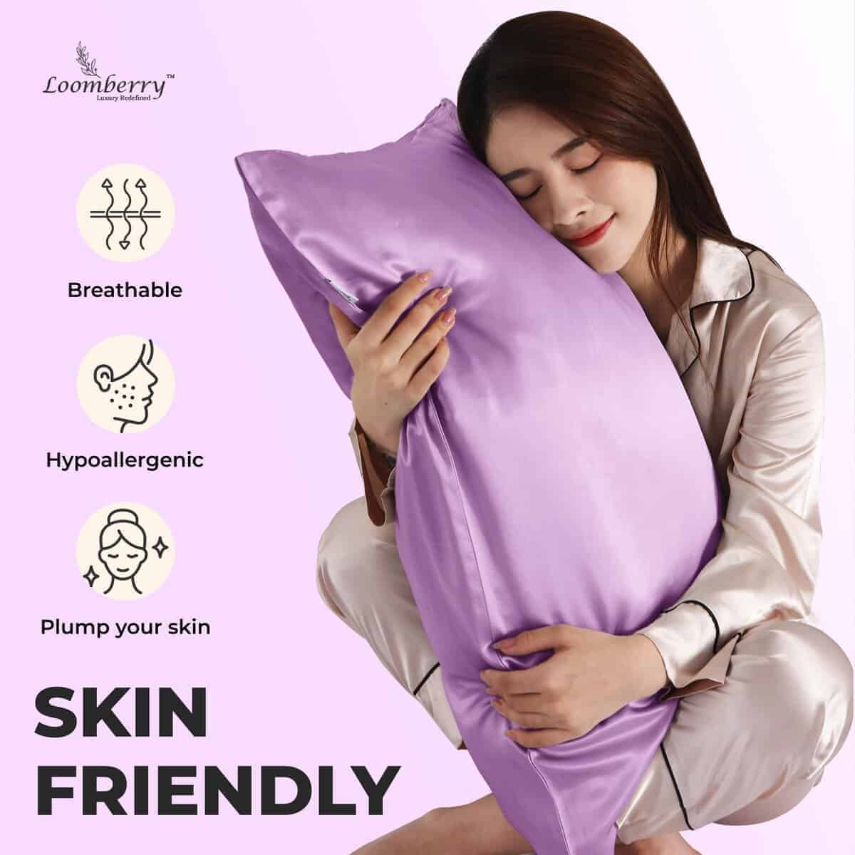Funda de Almohada de Seda Pura LOOMBERRY 100% para Cabello - Imagen 4