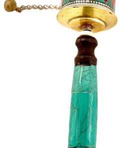 QT S Rueda de Oración de Mano Tallada a Mano en Cobre y