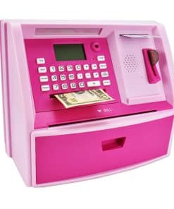 Banco de ahorro ATM parlante, alcancía digital, máquina de