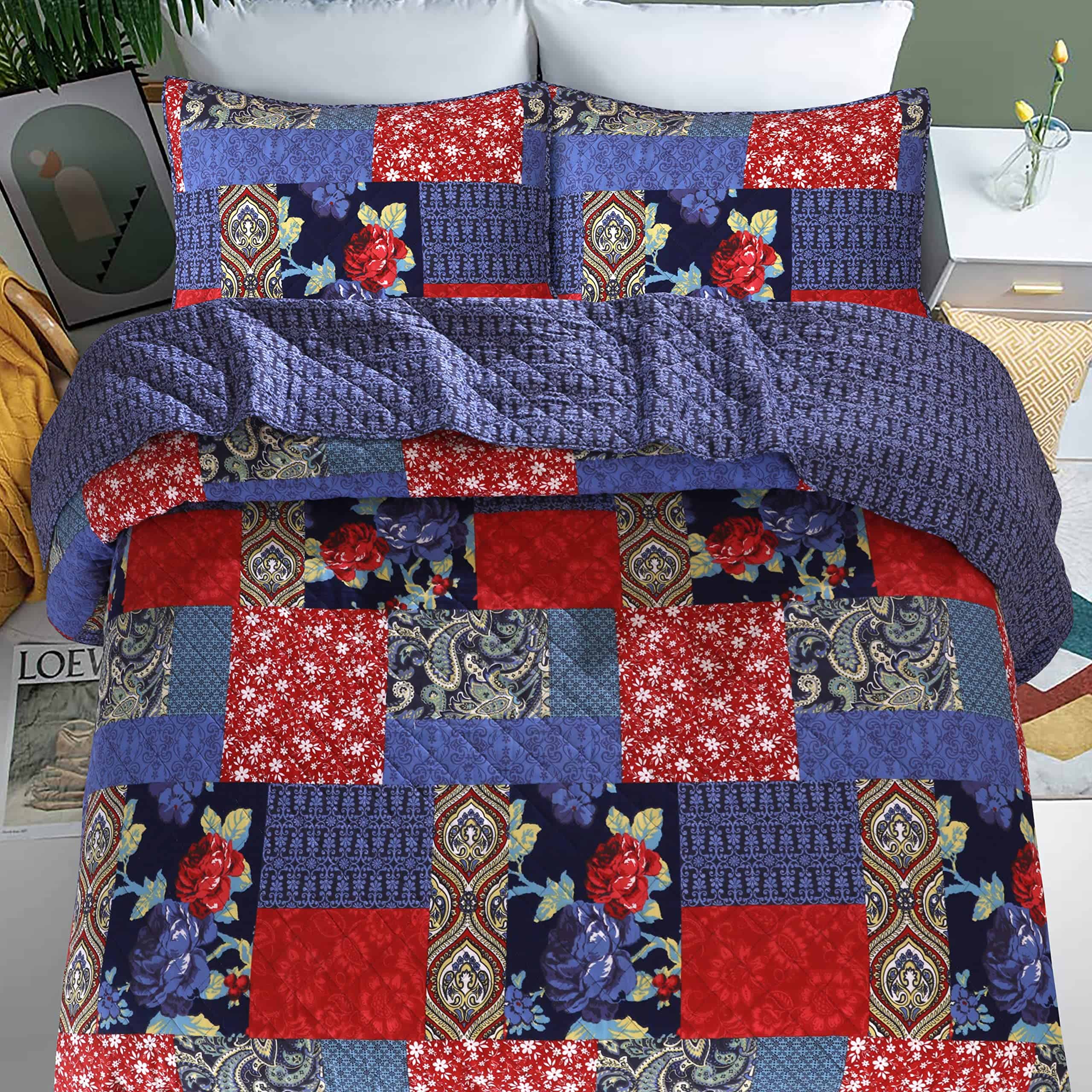 Juego de Edredón RUVANTI 100% Algodón 3 Piezas para Cama - Imagen 6