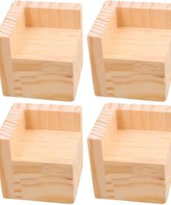 Juego de 4 Elevadores de Cama de Madera Maciza sin Terminar