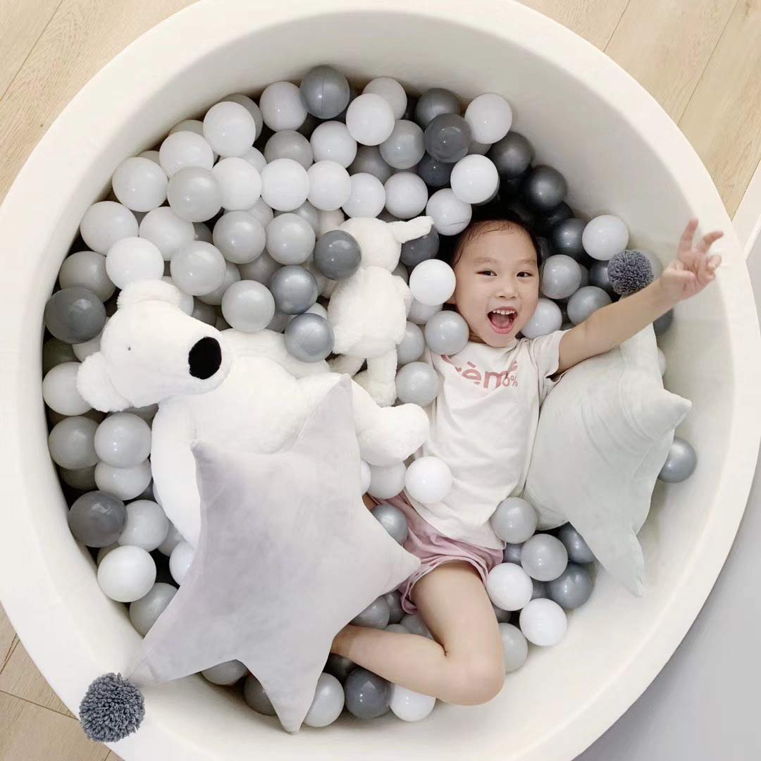 HARBOLLE Baby Ball Pit Soft Round Memory Foam -Blanco - Imagen 8