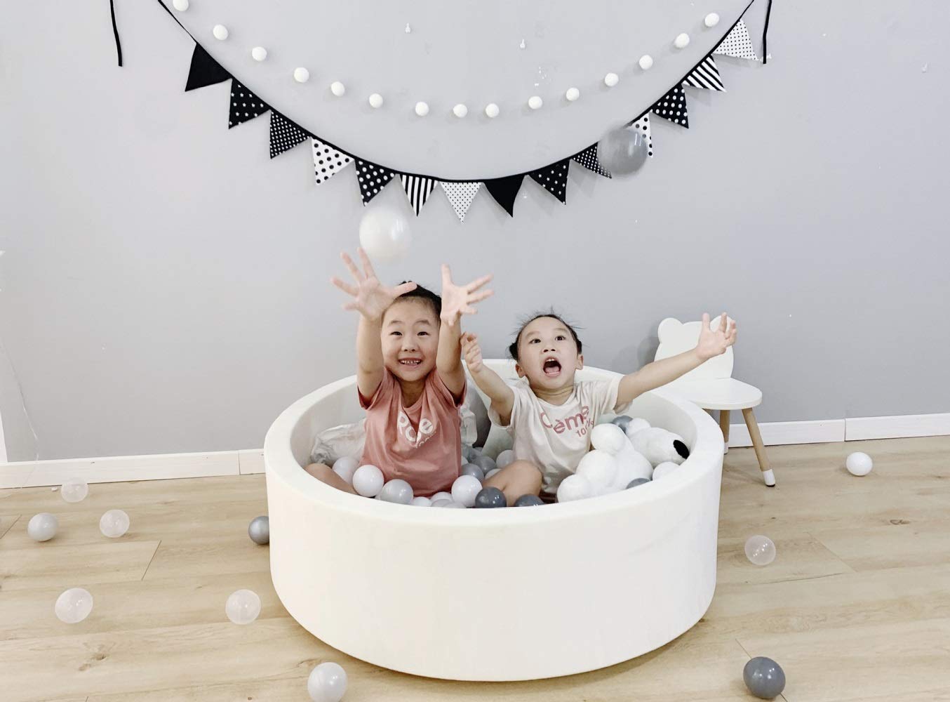 HARBOLLE Baby Ball Pit Soft Round Memory Foam -Blanco - Imagen 9